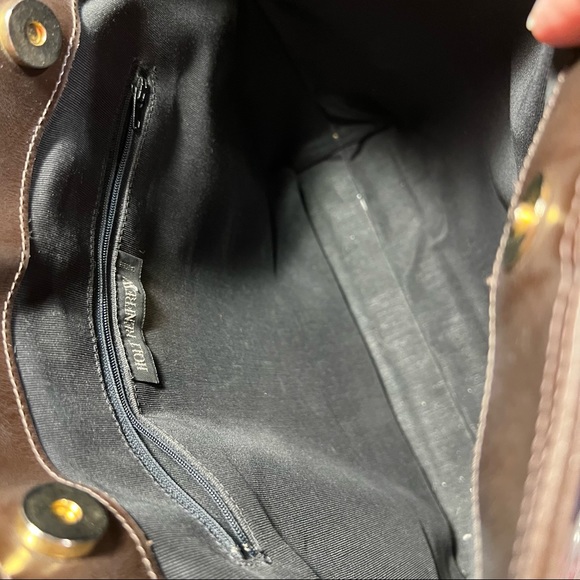 Brown leather tote. - Picture 7 of 8